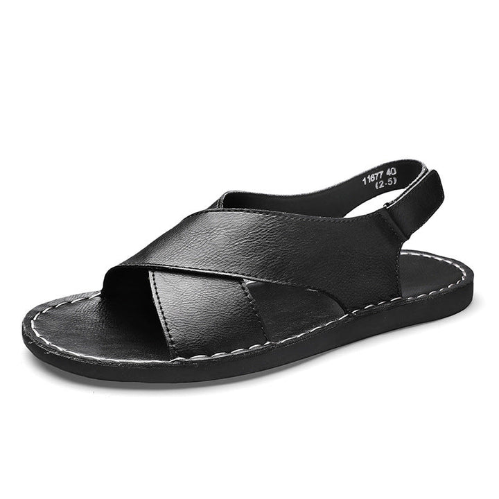 Herren Elegante und bequeme Leder-Sandalen mit verstellbarem Riemensystem Drune
