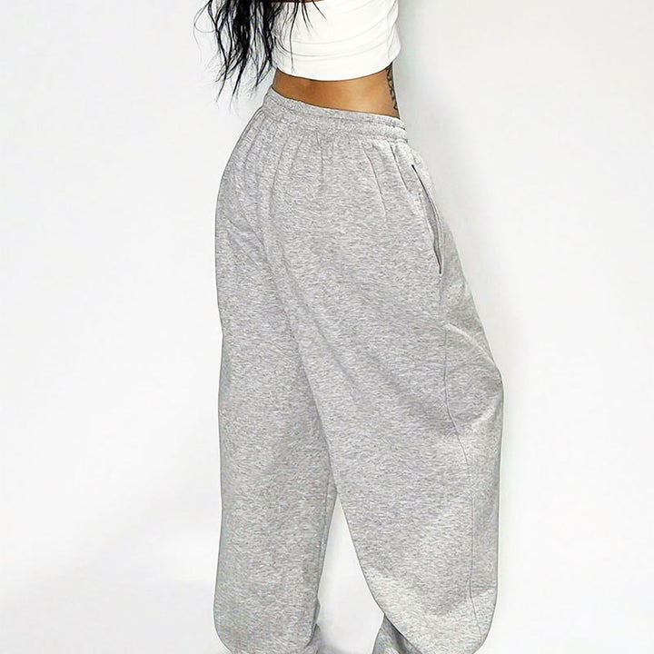 Damen Bequeme Freizeithose mit elastischem Taillenzug und weitem Bein Drune