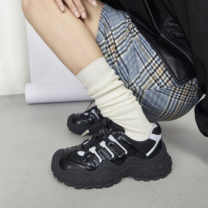 Damen Sportliche Chunky Sneakers mit atmungsaktiver Mesh-Oberfläche und robustem Profil Drune