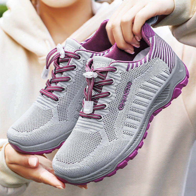 Herren nan multifunktionaler Strick-Sportschuh mit Schnellzug-Schnürung, stoßdämpfender EVA-Zwischensohle und griffiger Trailaußensohle Drune