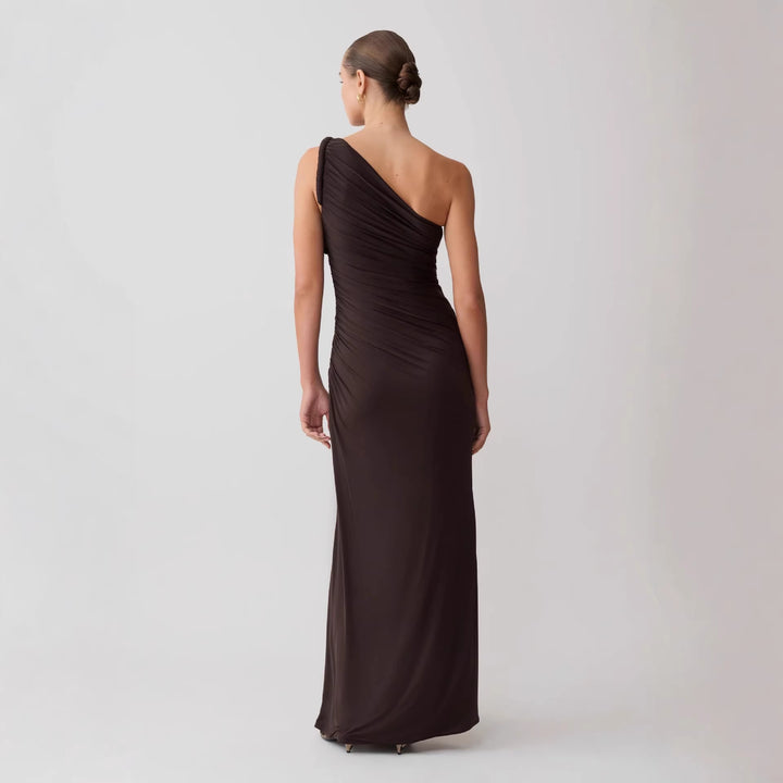 Damen Elegantes Wickelkleid mit asymmetrischem Schnitt Drune