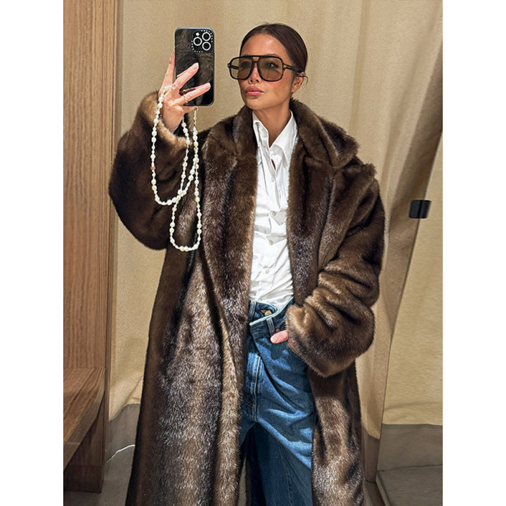 Damen Kunstpelzmantel im luxuriösen Oversized-Stil Drune