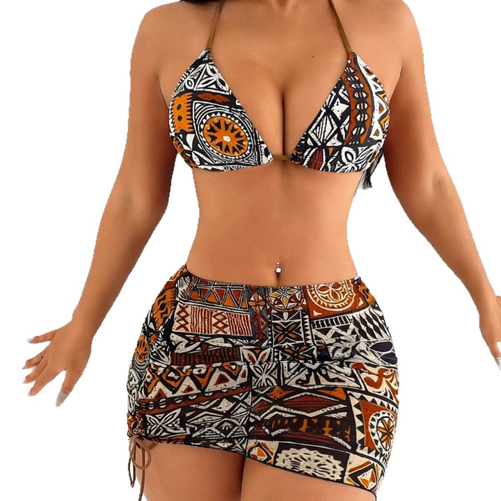 Damen Triangle-Bikini mit verstellbarem Wickelrock Drune