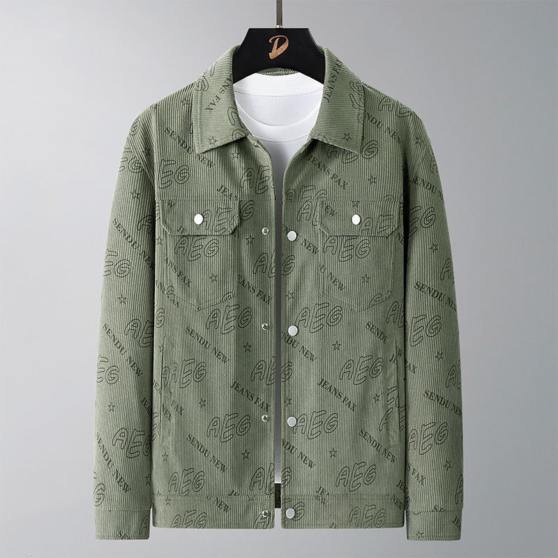 Herren Lässige Cordjacke mit praktischem Druck Drune