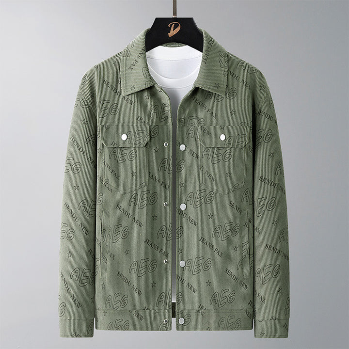 Herren Lässige Cordjacke mit praktischem Druck Drune