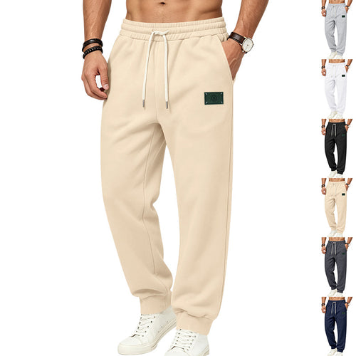 Herren Minimalistische Fleece-Jogginghose mit elastischem Tunnelzug und schmalen Bündchen Drune