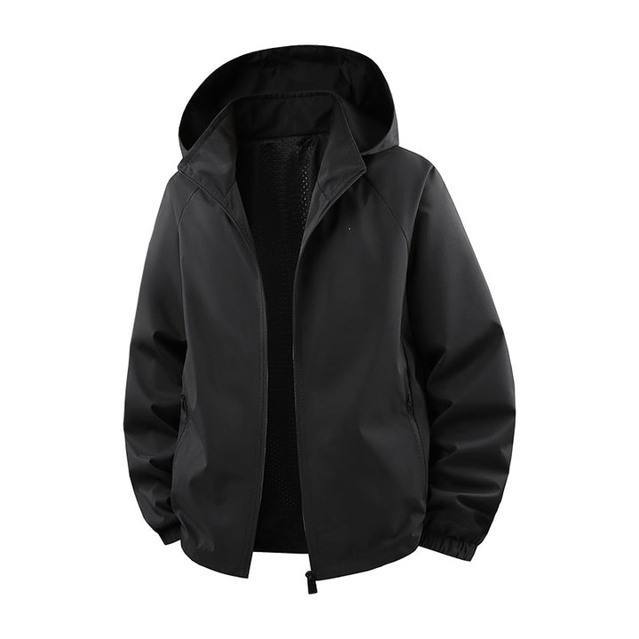 Herren Ultraleichte atmungsaktive Kapuzen‑Übergangsjacke mit Meshfutter und wasserabweisender Microripstop‑Hülle Drune
