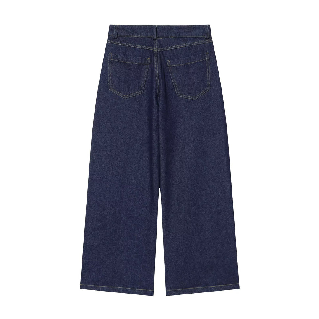 Damen Hochtaillierte Jeanshose kurz geschnitten mit weitem Bein und Fünf‑Taschen‑Schnitt Drune