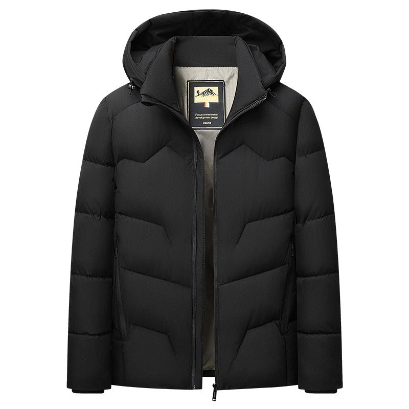 Herren Kurz geschnittene isolierte Steppjacke mit Kapuze, Windschutzblende & technischer Innenfütterung Drune