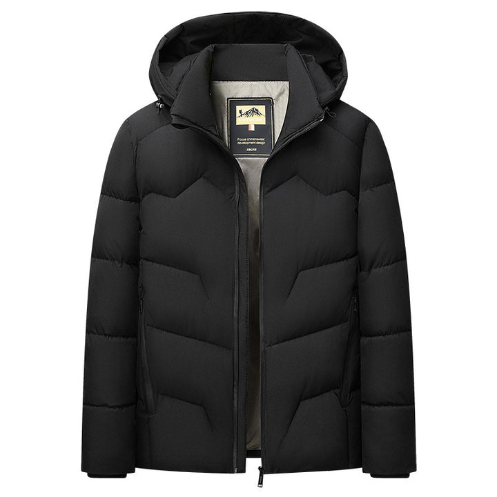 Herren Kurz geschnittene isolierte Steppjacke mit Kapuze, Windschutzblende & technischer Innenfütterung Drune