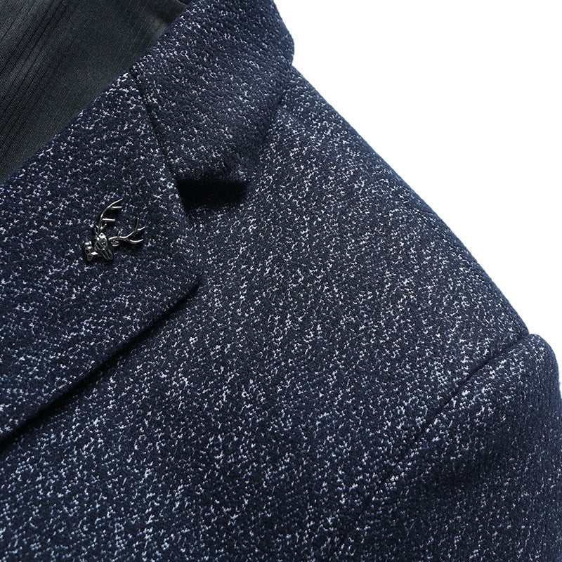 Herren Elegantes strukturiertes Business-Sakko mit aufgesetzten Taschen Drune