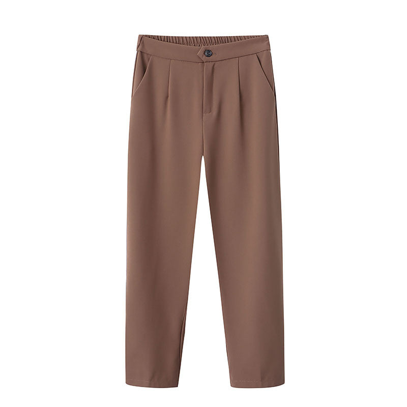 Damen elegantes Cropped-Hosenmodell mit hohem Bund und edlen Falten Drune