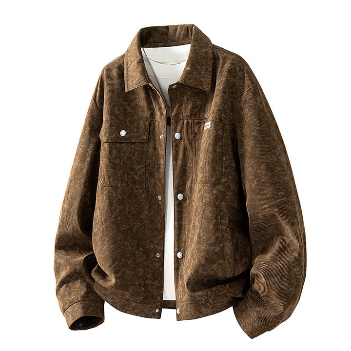 Herren Gemusterte Cordjacke mit praktischen Taschen Drune