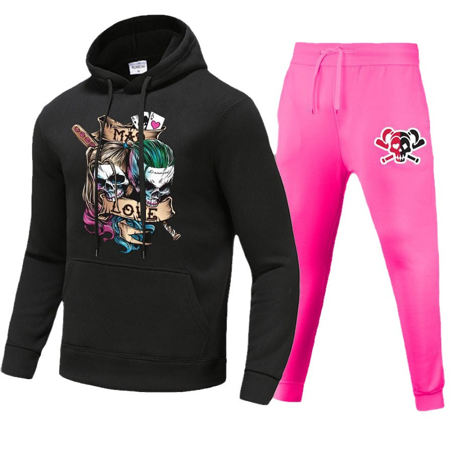 Damen Hoodie und Jogginghose Set mit einzigartigem Totenkopf-Design Drune