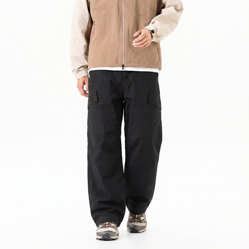 Damen Weite Cropped Cargo‑Hose mit elastischem Bund und aufgesetzten Taschen Drune