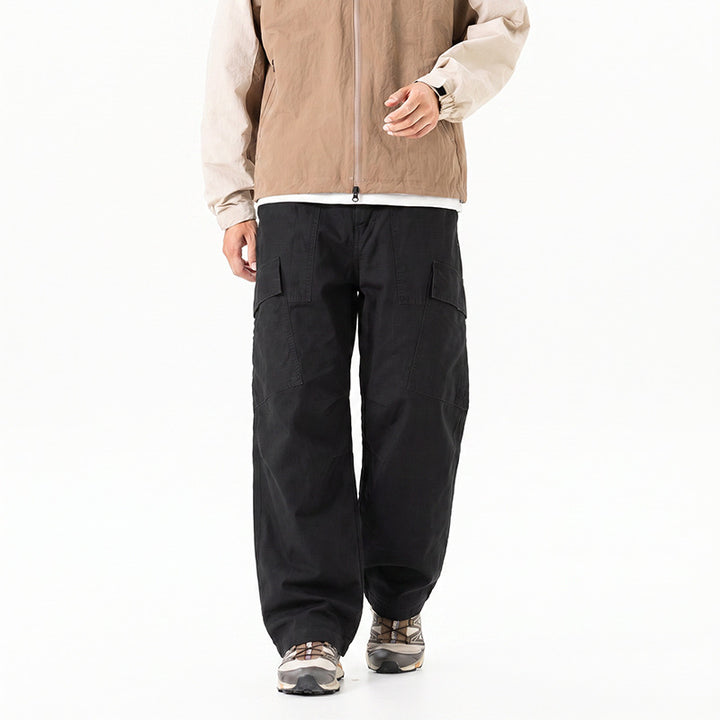 Damen Weite Cropped Cargo‑Hose mit elastischem Bund und aufgesetzten Taschen Drune