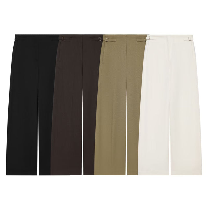 Damen Weite High Waist Culotte‑Hose mit klarer Frontnaht und seitlichen Taillenriegeln Drune