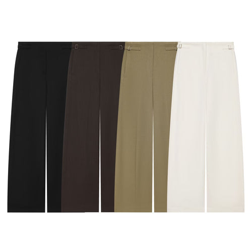 Damen Weite High Waist Culotte‑Hose mit klarer Frontnaht und seitlichen Taillenriegeln Drune