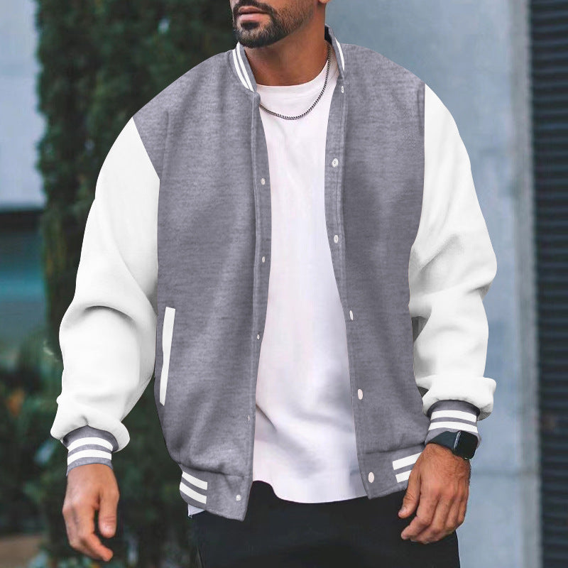 Herren sportliche Collegejacke mit traditionellem Schnitt und kontrastierenden Ärmeln Drune