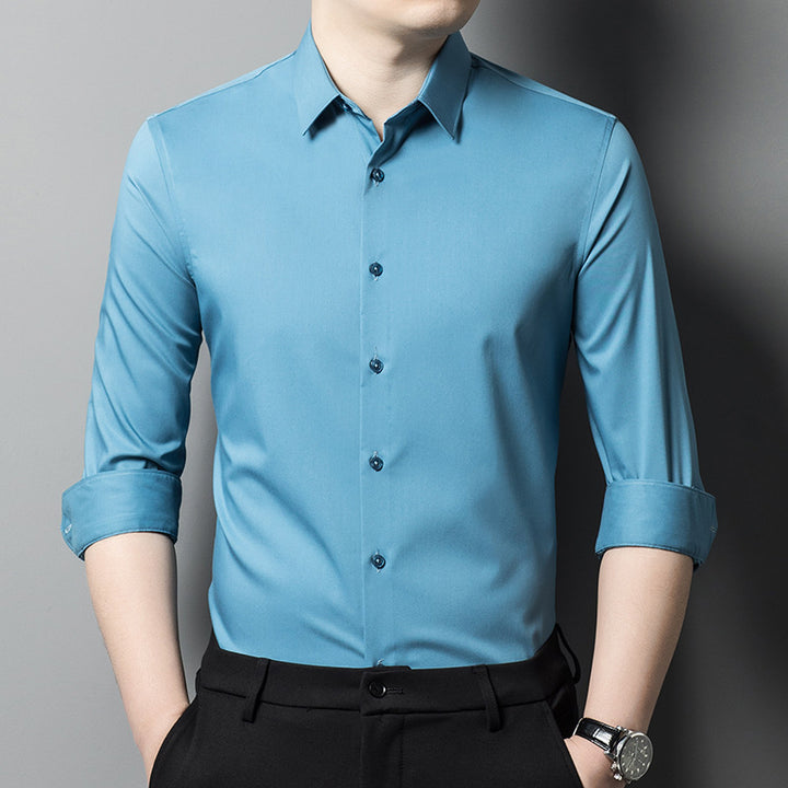 Herren Langarmhemd mit feinem Glanz und bequemer Passform Drune