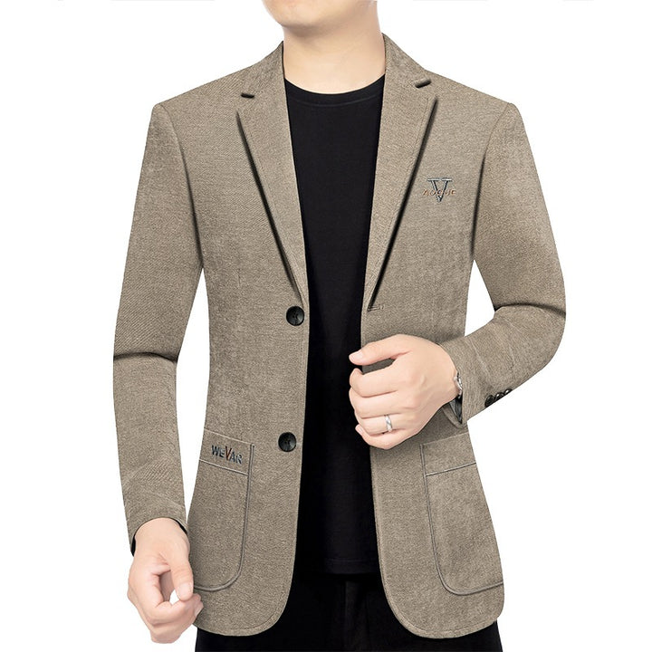 Herren Casual-Sakko in Denimoptik mit Slim-Fit und aufgesetzten Taschen Drune