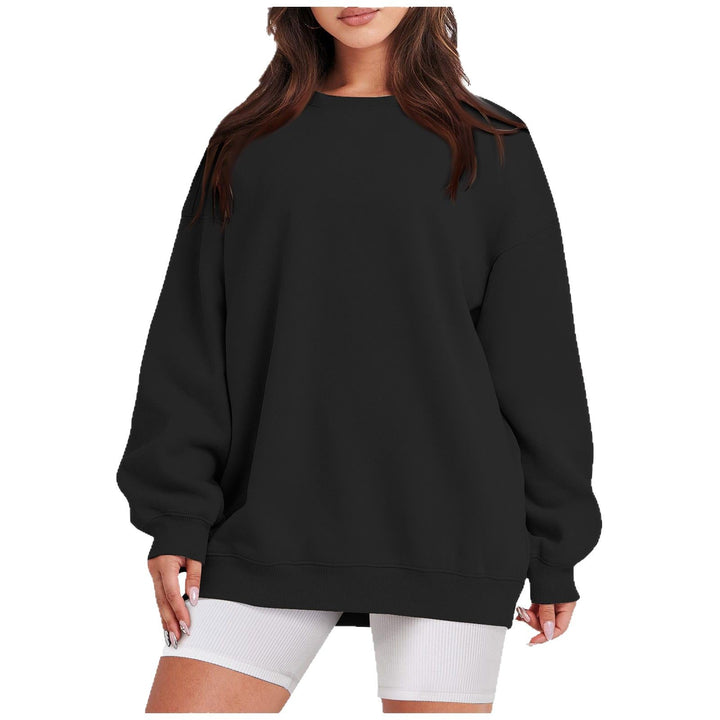 Damen nan Longline-College-Sweatshirt mit geripptem Saum, Raglanärmeln und angerauter Innenseite Drune