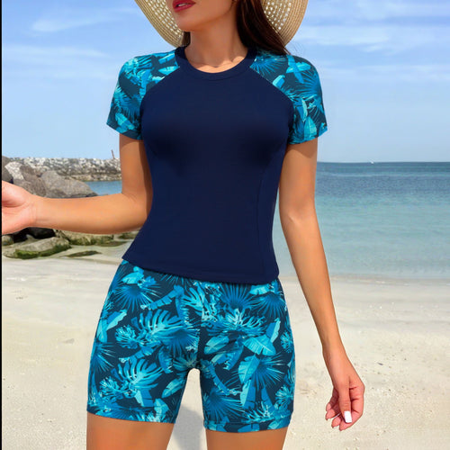 Damen Sportlicher Rashguard mit Shorts Drune