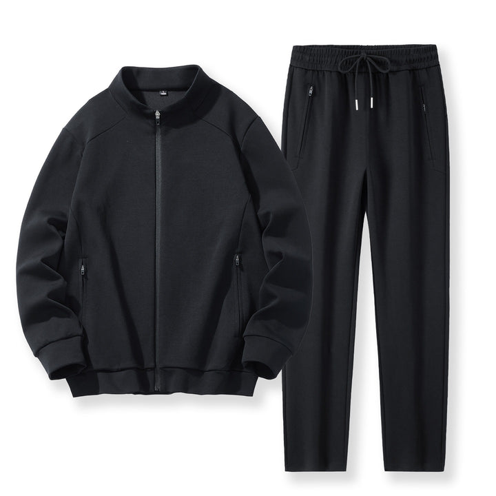 Herren Zweiteiliges Performance-Trainingsset mit Stehkragen-Zipjacke und konischer Jogginghose Drune