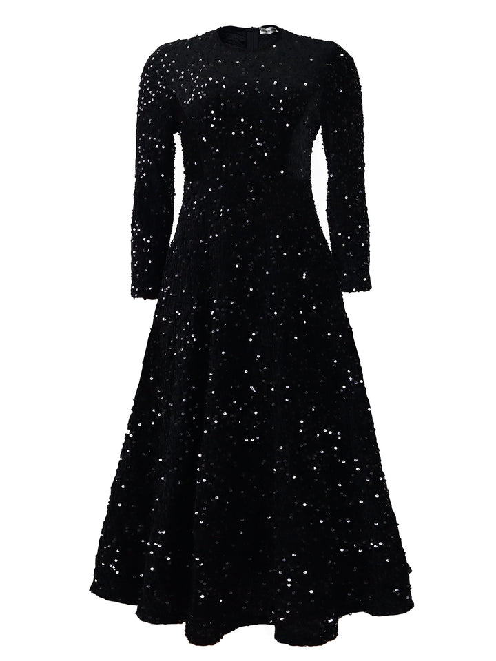 Damen Glitzerndes Abendkleid mit langem Schnitt und elegantem Design Drune