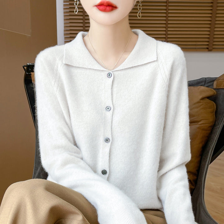 Damen Kuscheliger Reverskragen-Cardigan im Kaschmir-Look mit Mohair-Effekt Drune