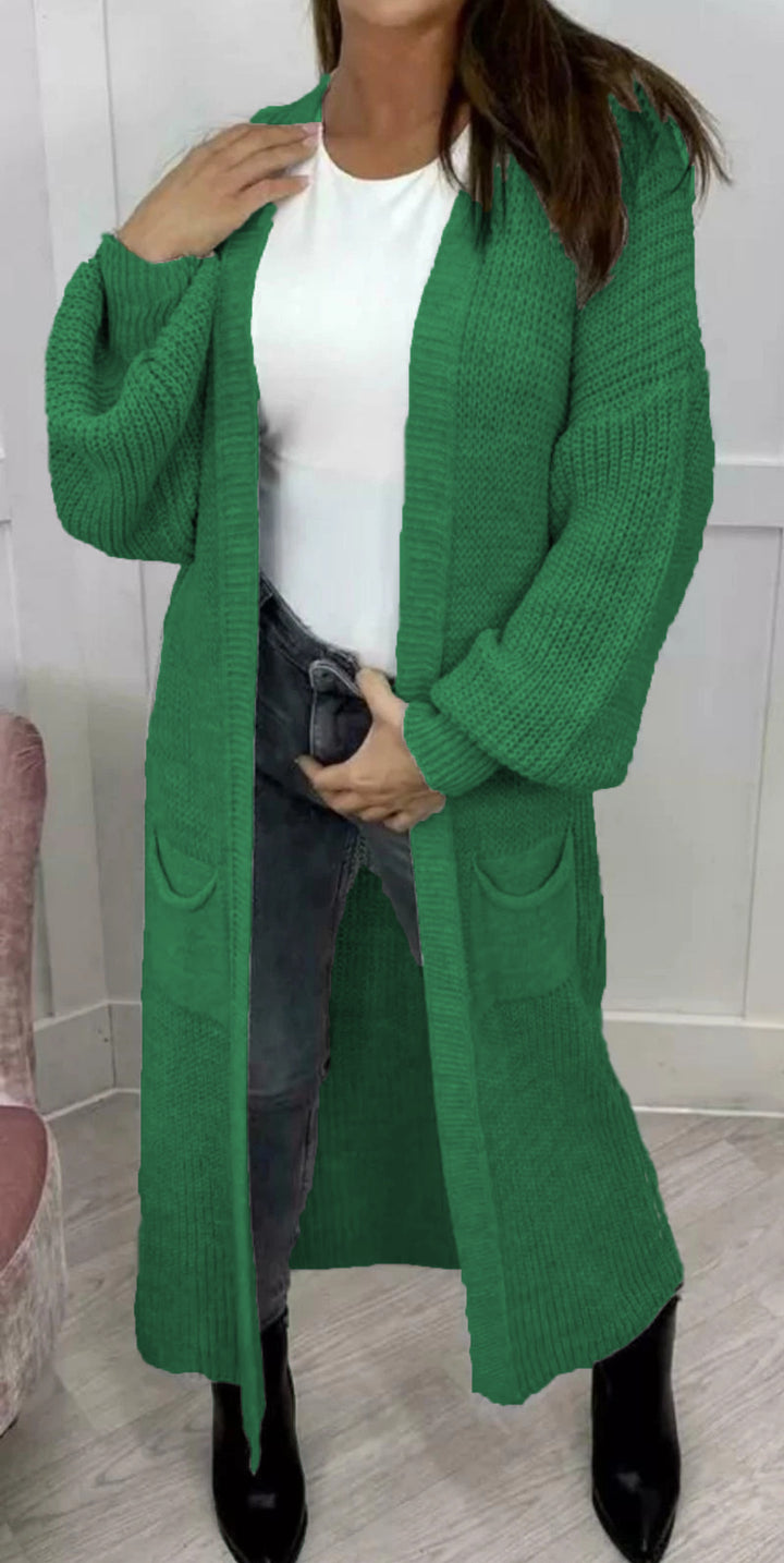 Damen Strickmantel mit voluminösen Ärmeln Drune