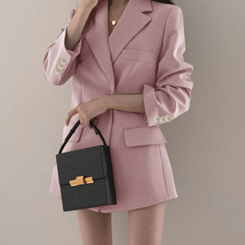 Damen Eleganter Kurzblazer mit Schalkragen Drune
