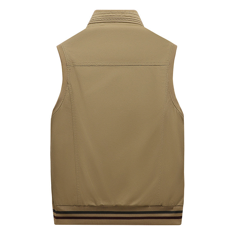 Herren Multifunktionale Outdoor-Weste mit vier Pattentaschen, Stehkragen und Mesh‑Futter Drune