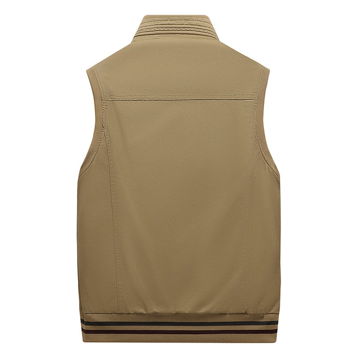 Herren Multifunktionale Outdoor-Weste mit vier Pattentaschen, Stehkragen und Mesh‑Futter Drune