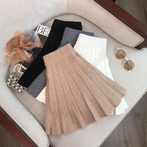 Damen Plissee-Rock aus leichter Strickware Drune