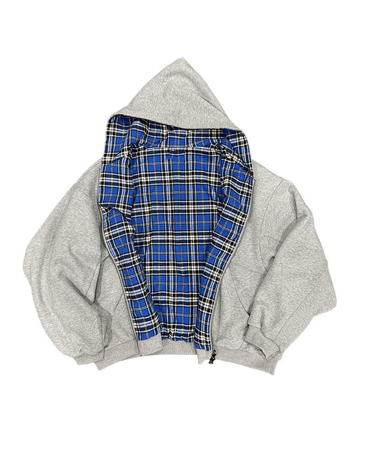 Damen Kapuzenjacke mit kariertem Innenfutter und praktischem Reißverschluss Drune