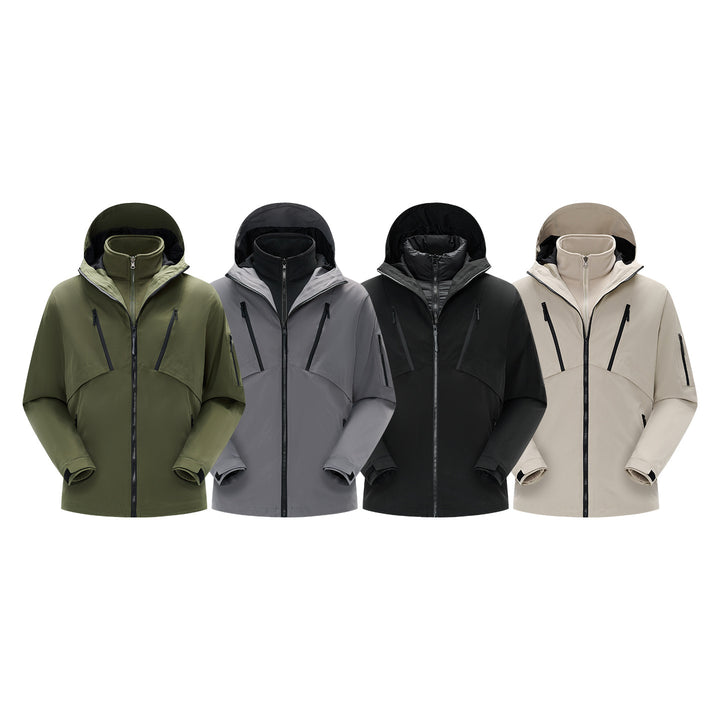 Herren Technische Softshelljacke mit Kapuze, wasserabweisender Membran und multiplen Reißverschlusstaschen Drune