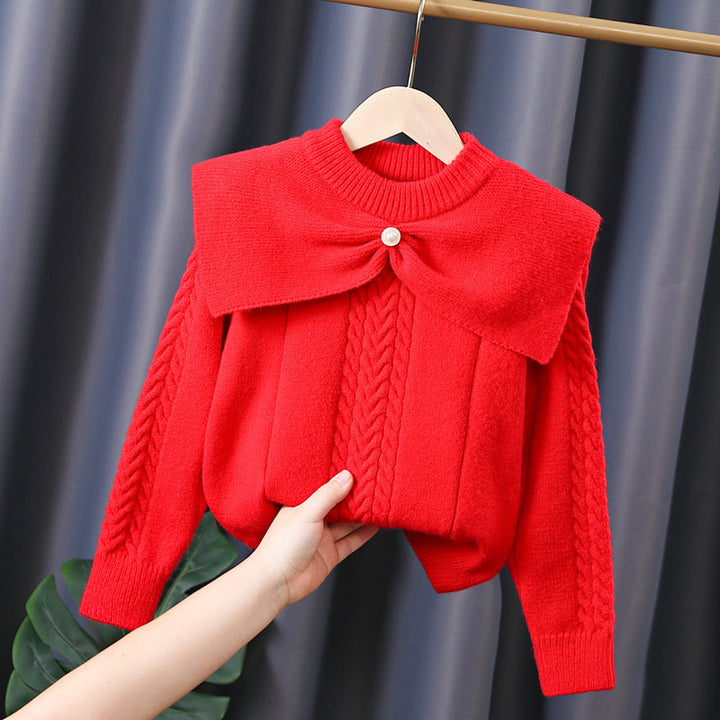 Damen Pullover mit trendigem Kragen und Zopfmuster Drune