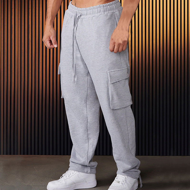 Herren entspannte Cargo-Hose mit praktischem Taschen-Design und elastischem Bund Drune