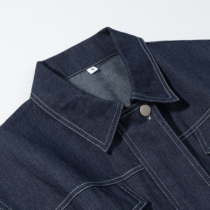 Damen Denimjacke mit praktischen aufgesetzten Taschen und modernen Abnähern Drune