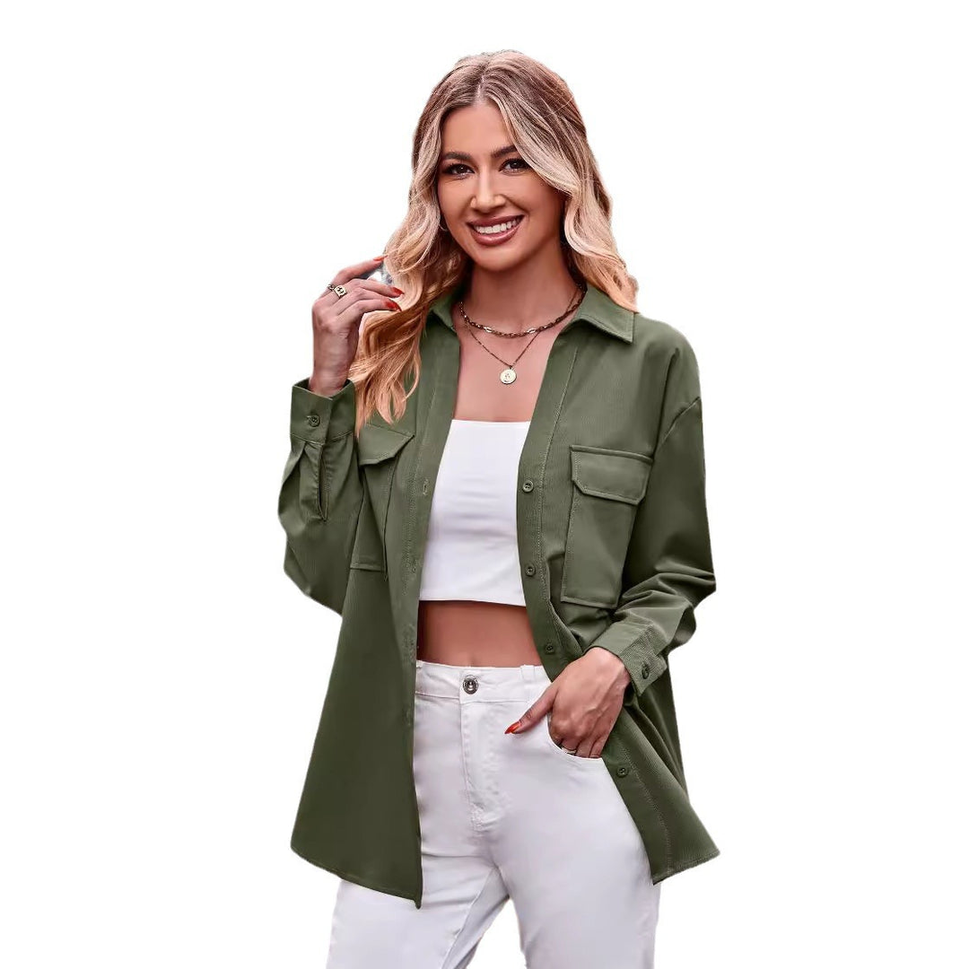 Damen Casual Hemdbluse mit praktischen Brusttaschen und lässigem Schnitt Drune