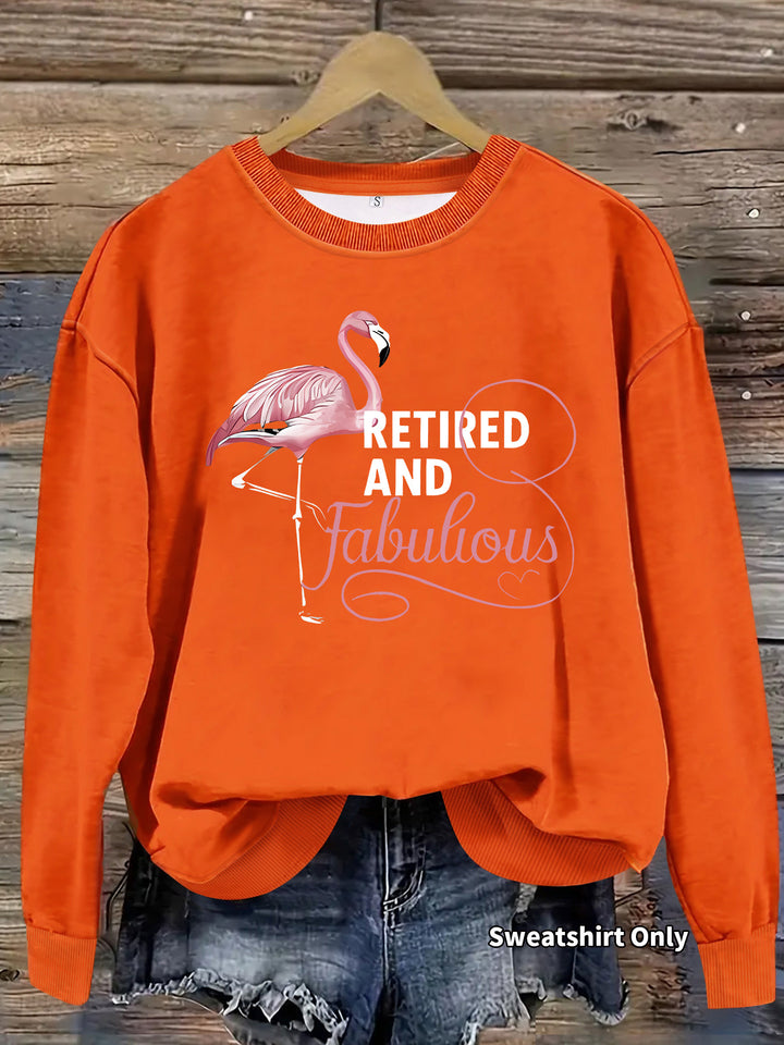 Damen Sweatshirt mit einzigartigem Flamingo-Motiv und inspirierendem Aufdruck Drune