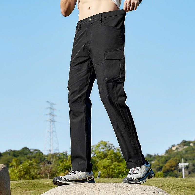 Herren Atmungsaktive Trekking-Cargohose mit Stretch und Mehrfachtaschen Drune
