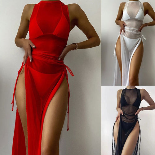 Damen Strandkleid mit raffinierten Schnürdetails Drune