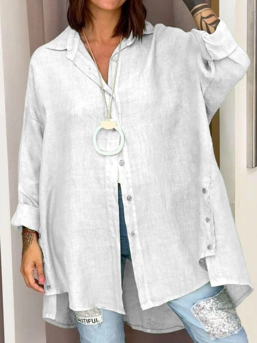 Damen Luftige Leinenbluse Drune