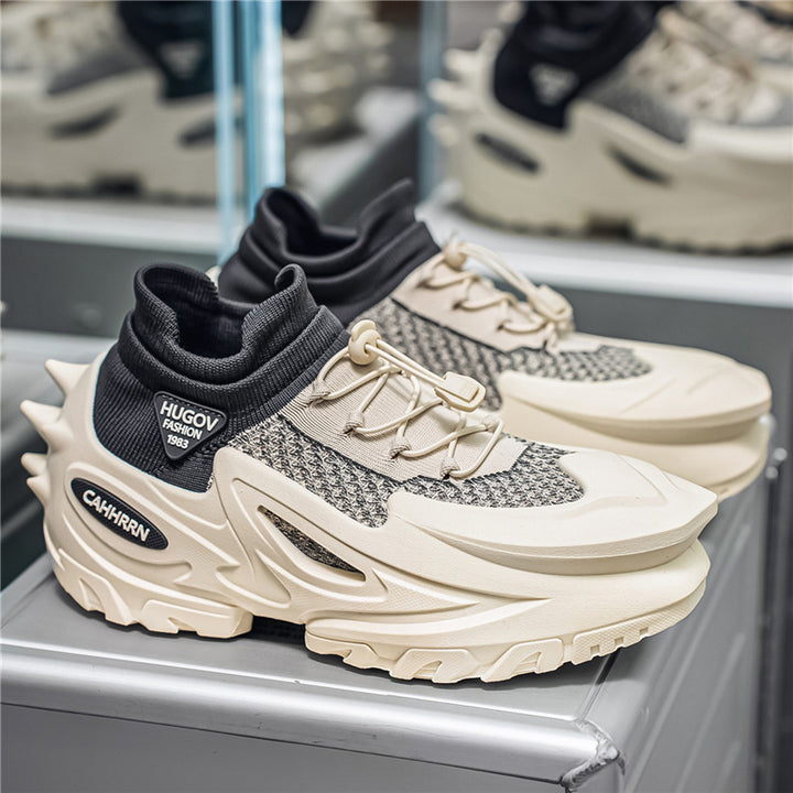 Unisex futuristische Chunky-Sneaker mit gestricktem Schaft, skulpturierter EVA-Sohle und Schnellzugverschluss Drune