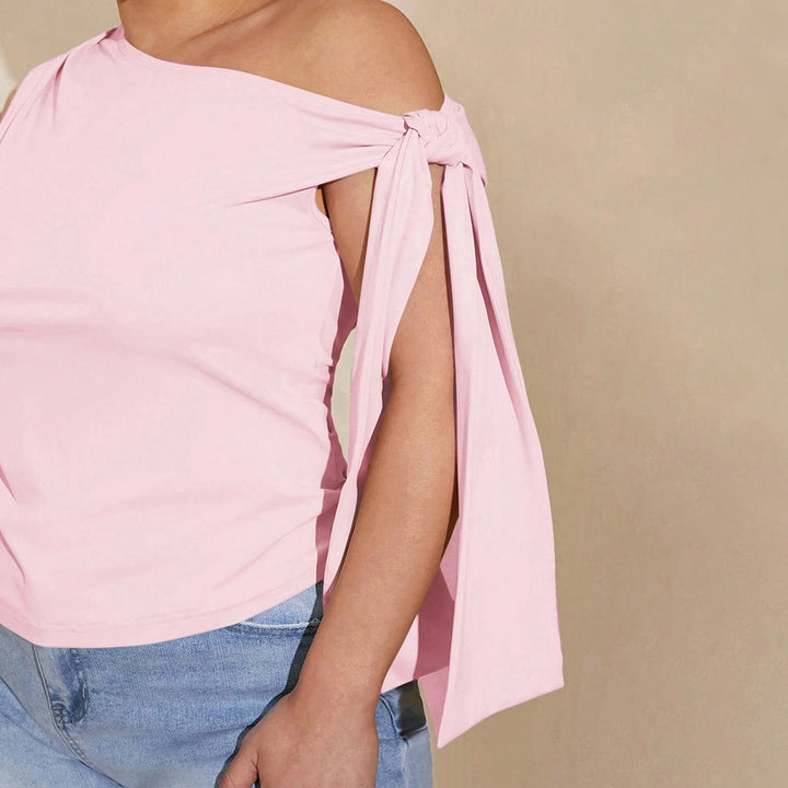 Damen asymmetrisches Top mit bindbarem Design Drune