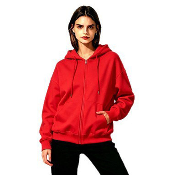 Damen Weicher Kapuzenpullover mit durchgehendem Reißverschluss Drune