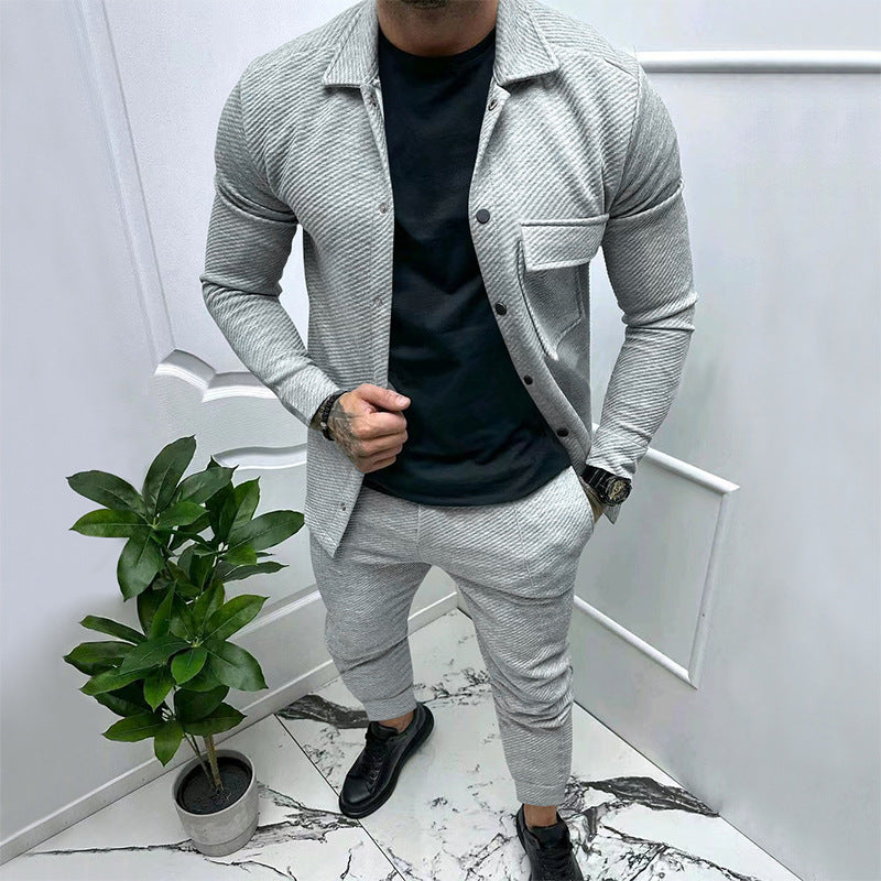 Herren modisches Freizeitanzug mit strukturiertem Design Drune