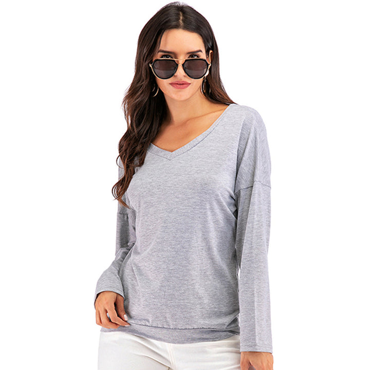 Damen Langarm-Top mit drapiertem Rückenausschnitt und Oversize-Passform Drune